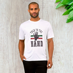 T-shirt Parlez à l'Humour de main détendu