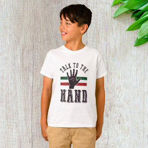 T-shirt Parlez à l'Humour de main détendu