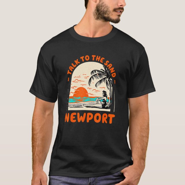 T-shirt Parlez À Sand Newport Beach Rhode Island Ocean (Devant)