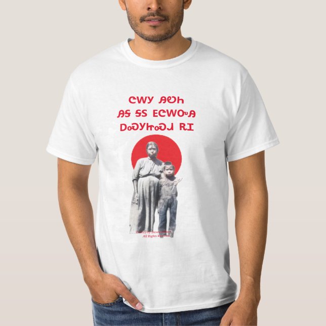 T-shirt Parlez Cherokee, Mangez Du Pain De Friture, Rêvez  (Devant)