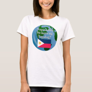 T-shirt Parlez-vous le tagalog ? en tagalog. Drapeau et gl