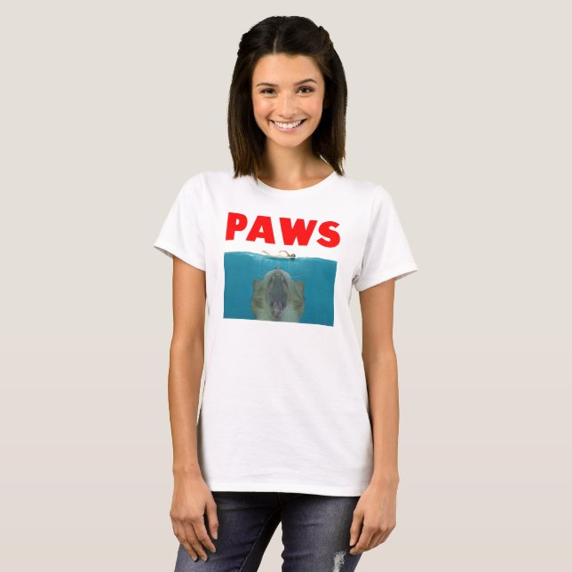 T-shirt Parodie drôle de film de pattes de Kitty de chat (Devant entier)