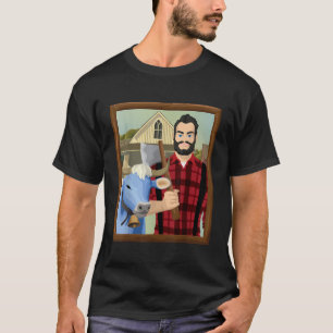 T-shirt Parodie gothique américaine MN Paul Bunyan et Babe