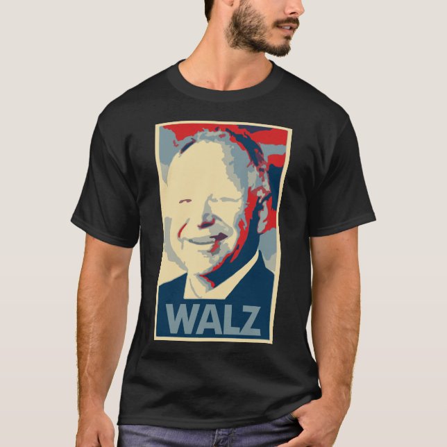 T-shirt Parodie politique d'affiche de Tim Walz (Devant)