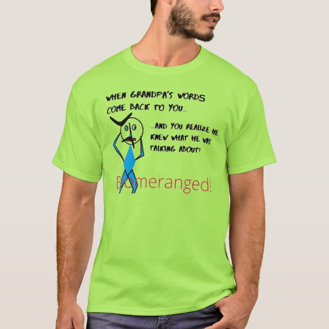 T-shirt Paroles de grand-père vert citron - Boomeranged (Devant)