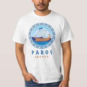 T-shirt Paros, Grèce Conception de navire grec hommes