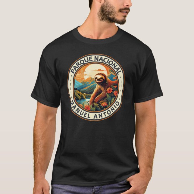 T-shirt Parque Nacional Manuel Antonio Sloth Travel Art (Devant)