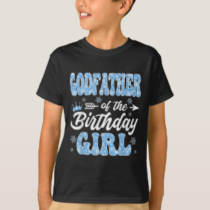 T-shirt Parrain De L'Anniversaire Girl Snowflakes Hiver C