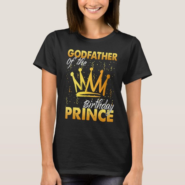 T-shirt Parrain De L'Anniversaire Prince Boys Son Annivers (Devant)