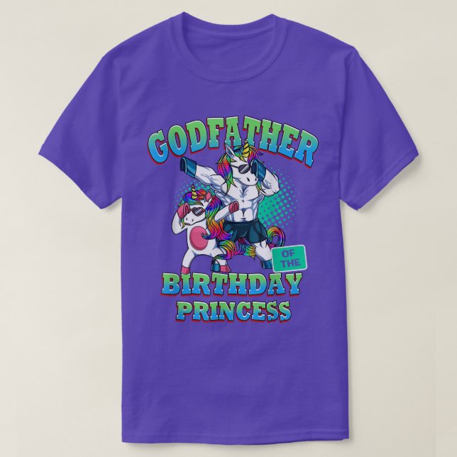 T-shirt Parrain de l'Anniversaire Princesse Dabbing Unicor (Design devant)