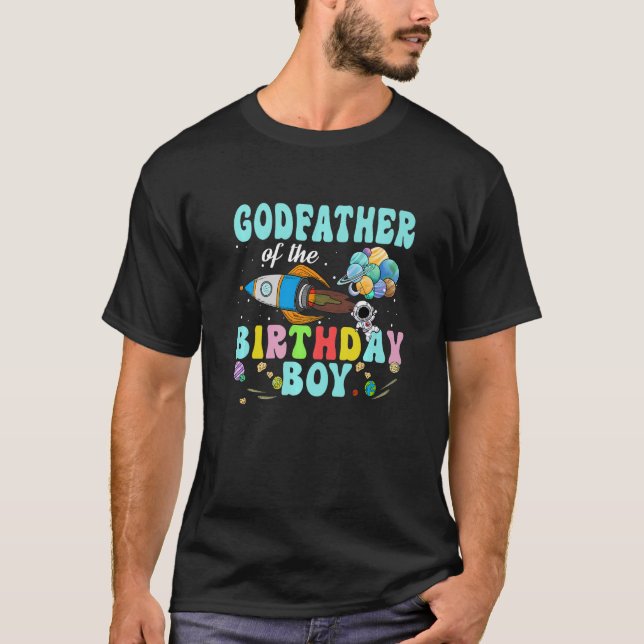 T-shirt Parrain De L'Astronaut Anniversaire Partie Espace  (Devant)