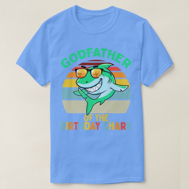 T-shirt Parrain masculin du requin Anniversaire correspond (Design devant)