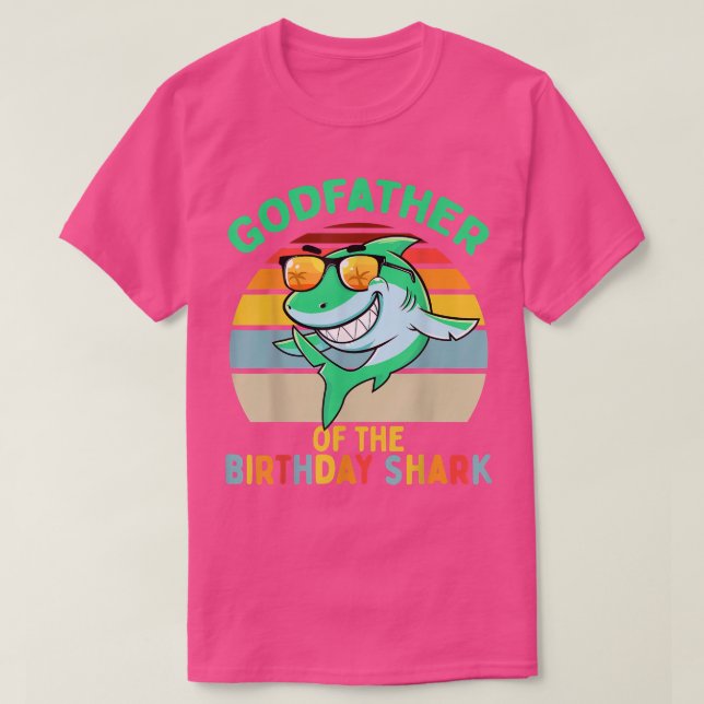 T-shirt Parrain masculin du requin Anniversaire correspond (Design devant)