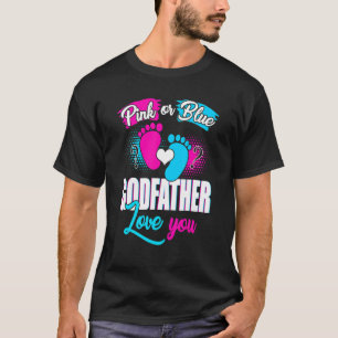 T-shirt Parrain Rose Ou Bleu Vous Aime Genre Révéler Bab