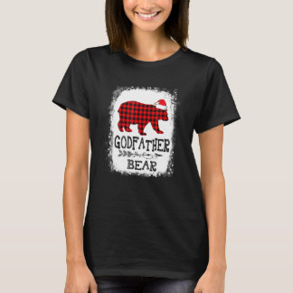 T-shirt Parrain rouge Ours de Noël Famille Pyjama M