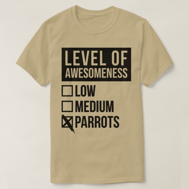 T-shirt Parrot Amusant Art Niveau De Perroquets (Design devant)