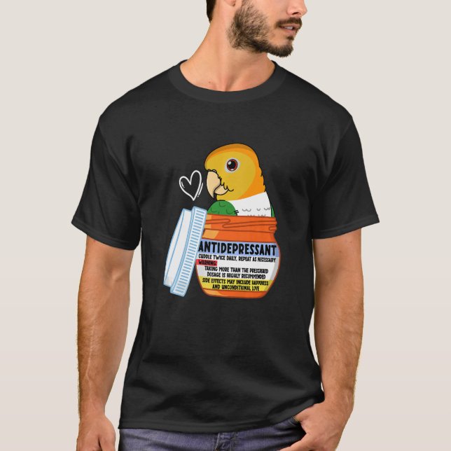 T-shirt Parrot Antidépresseur Ier Caïque à ventre blanc (Devant)