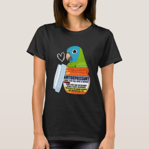 T-shirt Parrot Antidépresseur Ier Conure couronné bleu
