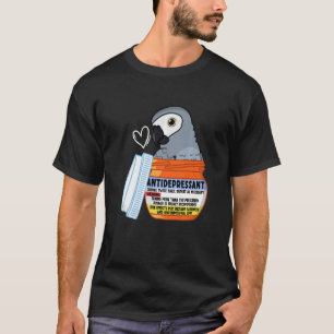 T-shirt Parrot Antidépresseur Ier gris africain