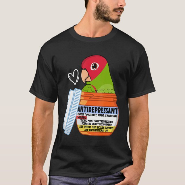 T-shirt Parrot Antidépresseur Ier rouge masqué Conure (Devant)