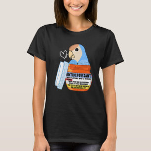 T-shirt Parrot antidépresseur mignon I Peach face bleu amo