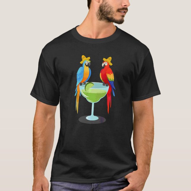 T-shirt Parrot Cinco De Mayo Boire Tequila Mexicaine Fie (Devant)