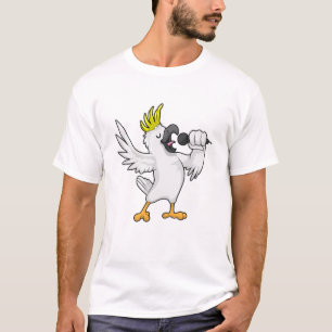 T-shirt Parrot en chanteur avec microphone