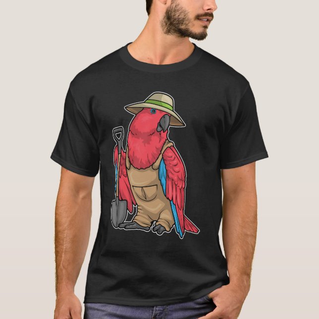 T-shirt Parrot Gardener Shovel Garden (Devant)