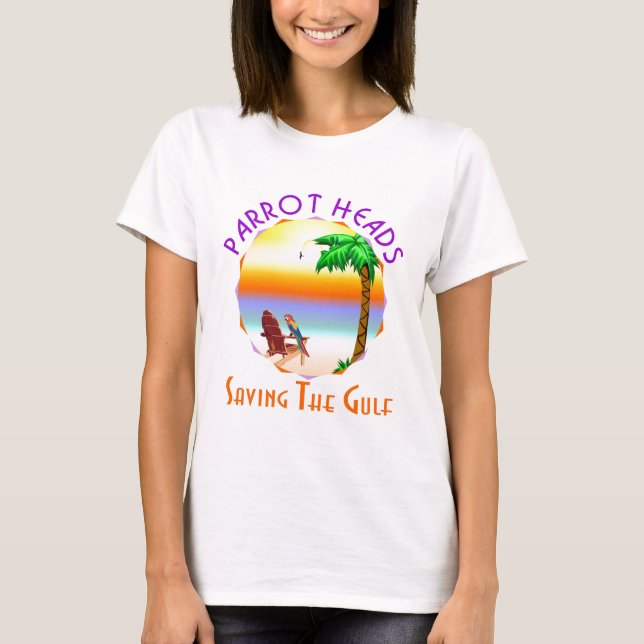 T-shirt Parrot les têtes sauvant le Golfe de l'huile de BP (Devant)