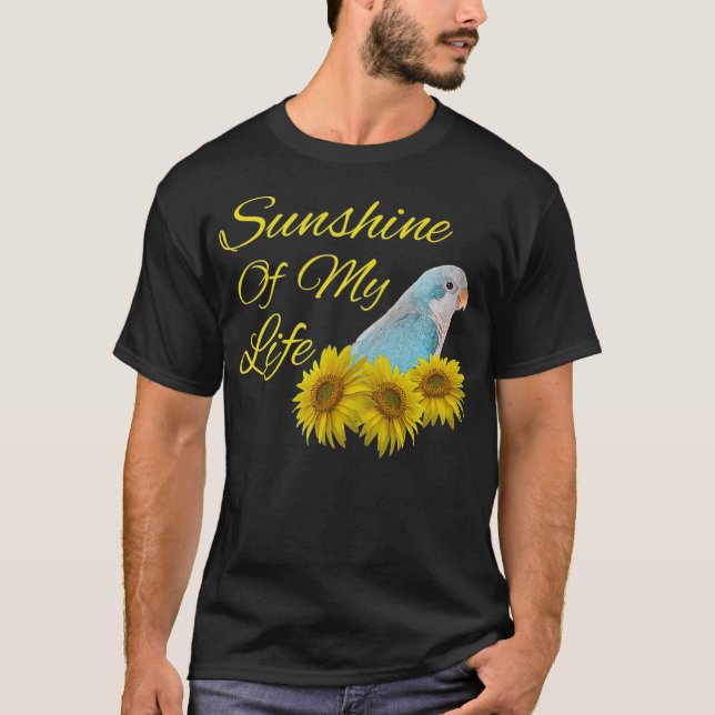 T-shirt Parrot Quaker Parrot Blue Monk Parakeet Sunshine (Devant)