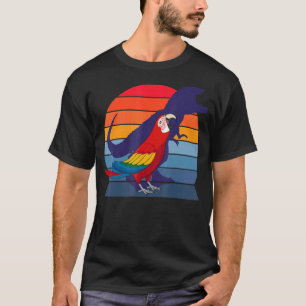 T-shirt Parrot rétro I Tyrannosaurus Rex I Scarlet Macaw