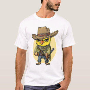 T-shirt Parrotlet mignon et grumeux habillé en cow-boy, dr