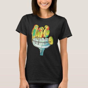 T-shirt Parrots féminins buvant une Margarita Rétro Vacanc