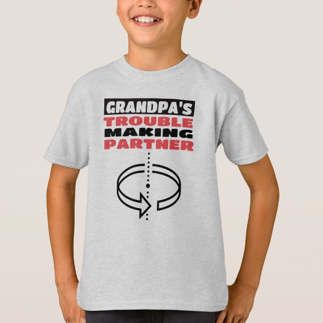T-shirt Partenaire de grand-père - Enfants Confort sans ag (Devant)