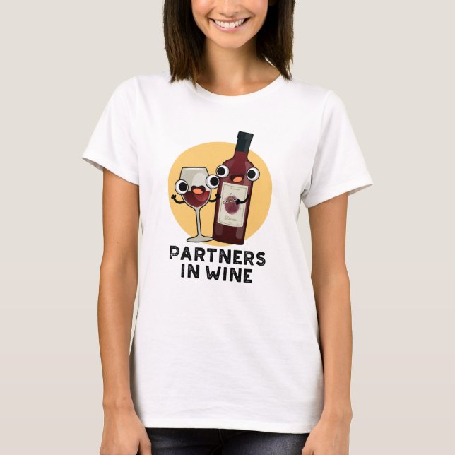 T-shirt Partenaires Dans Le Vin Drôle Boire Pun (Devant)