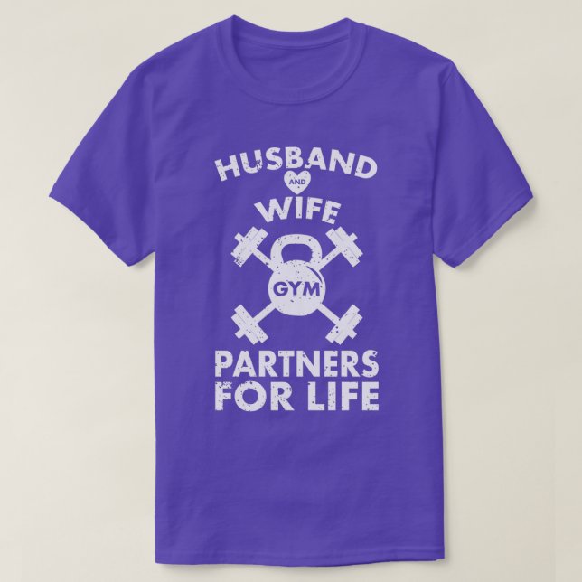 T-shirt Partenaires de gym mari et femme pour la vie drôle (Design devant)