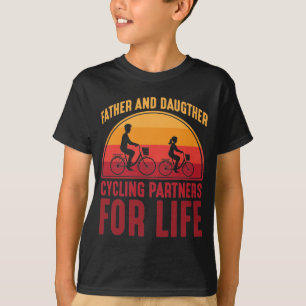 T-shirt Partenaires de vélo père et fille pour la vie