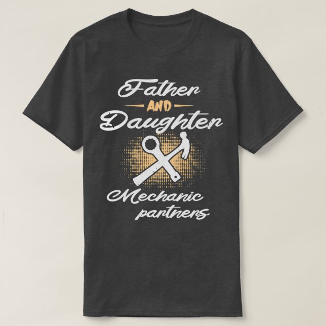 T-shirt Partenaires mécaniens père et fille (Design devant)