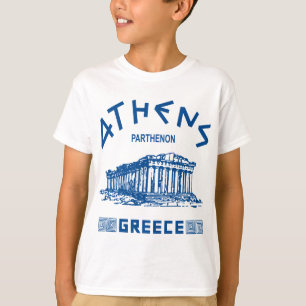 T-shirt Parthenon - Athènes - Grec (bleu)