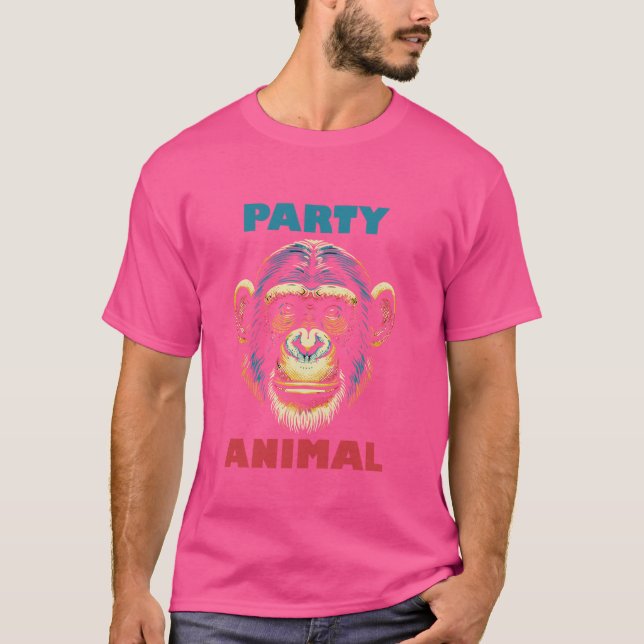 T-shirt Parti Animal Chimpanzé Singe Ape Gorilla Orangut (Devant)