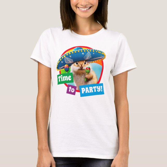 T-shirt Parti Chipmunk De Sombrero (Devant)