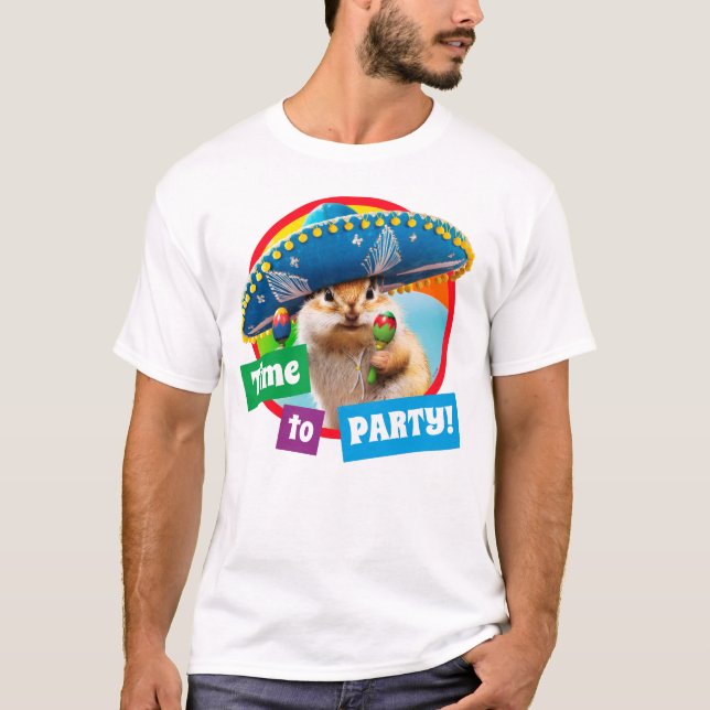 T-shirt Parti Chipmunk De Sombrero (Devant)