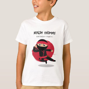T-shirt Parti des Anniversaires de enfants noirs et rouges