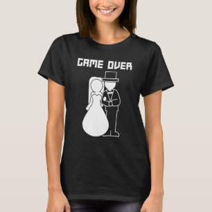T-shirt Partie de Mariage Drôle Game Over pour le Marié M