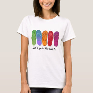 T-shirt Partie de plage de bascules de sandales - points