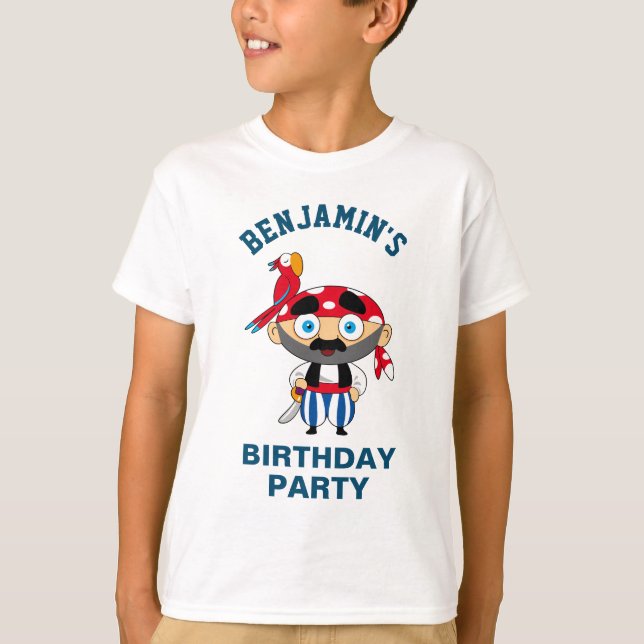 T-shirt Partie mignonne d'anniversaire de enfant de pirate (Devant)