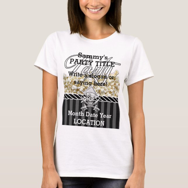 T-shirt Partie personnalisée de pirate (Devant)