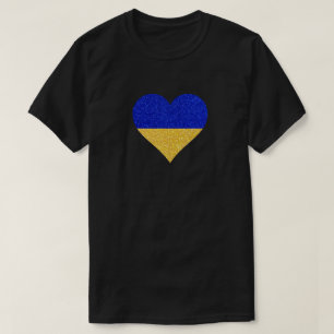 T-shirt Parties scintillant Coeur du drapeau ukrai