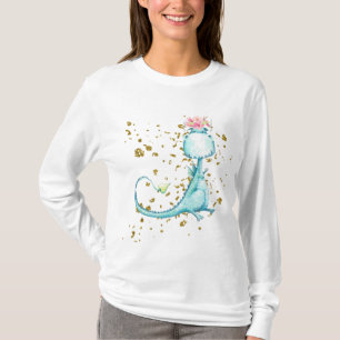 T-shirt *~* Parties scintillant de fleurs de dinosaures de
