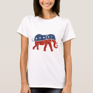 T-shirt parties scintillant de l'éléphant républicain